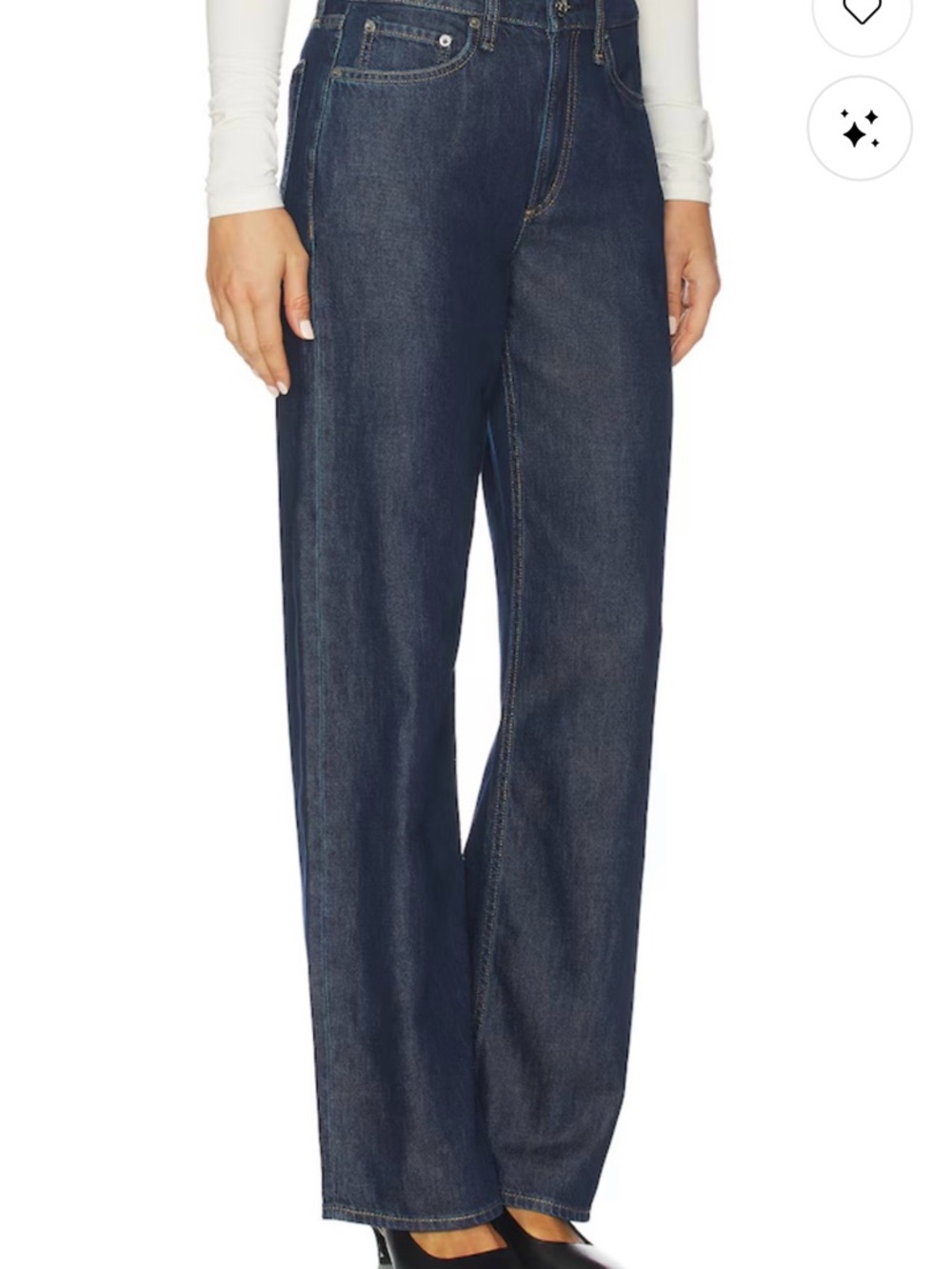 rag & bone Featherweight Logan Wide Leg denim 25 in Wellbrook, like-new, worn 1x - Picture 2 of 7